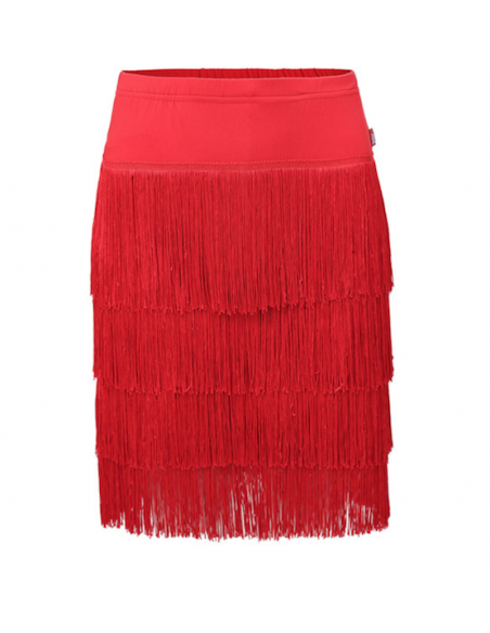 Jupe de salsa avec franges en rouge