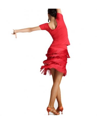 Jupe de salsa avec franges en rouge