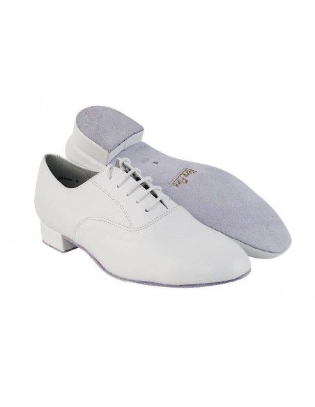 Elegant summer men's dance shoes for white parties, salsa parties, tango, white leather