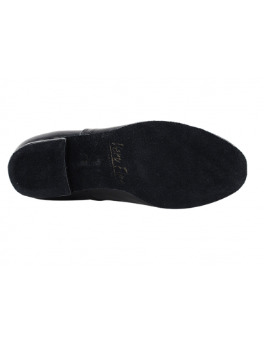 Scarpe da ballo per ragazzi in pelle nera con tacco standard per il ballo da sala