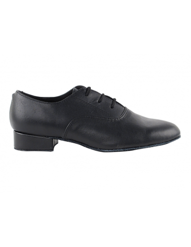 Boys dance shoes in black leather with standard heel for latin, ballroom standard