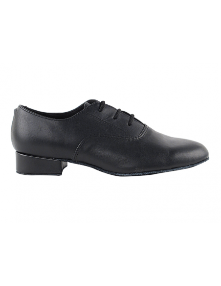 Chaussures de danse garçons en cuir noir pour danse latine, danse standard, compétitions